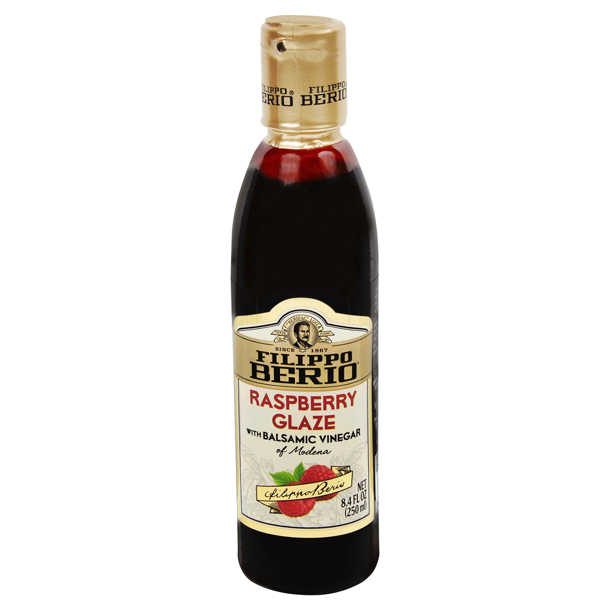 slide 1 of 6, Filippo Berio Raspberry Glaze With Balsamic Vinegar Of Modena, 8.4 fl oz