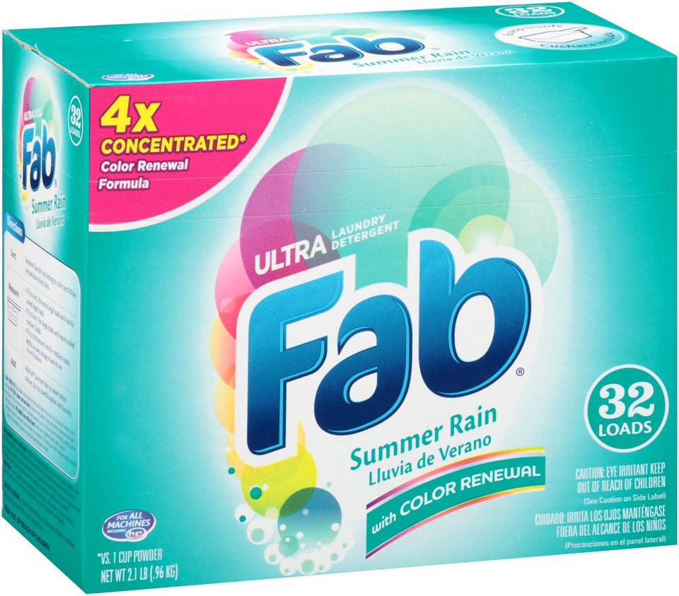 slide 1 of 1, Fab Rain Forest Laundry Detergent, 2.1 lb
