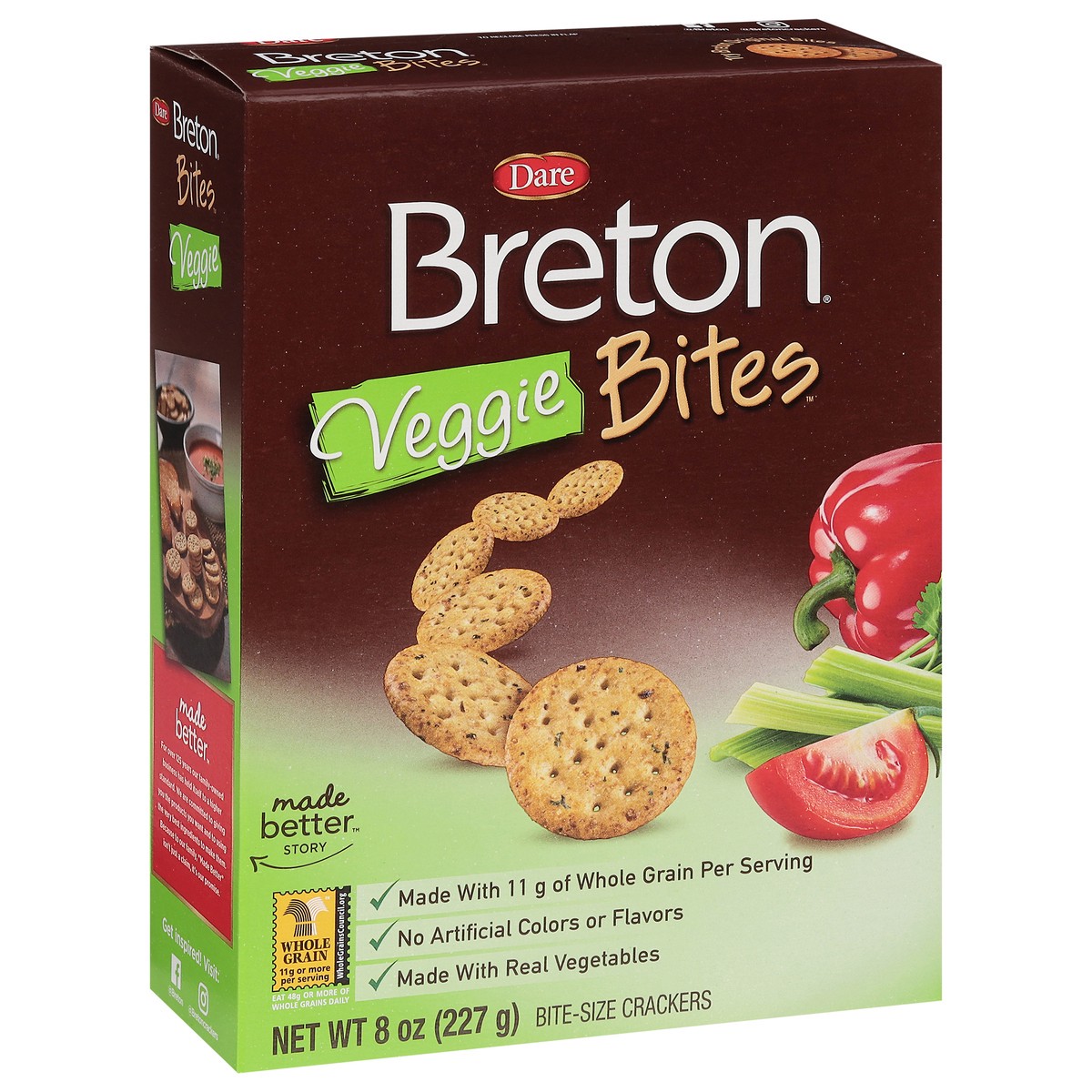 slide 2 of 9, Breton Veggie Bites 8 oz, 8 oz