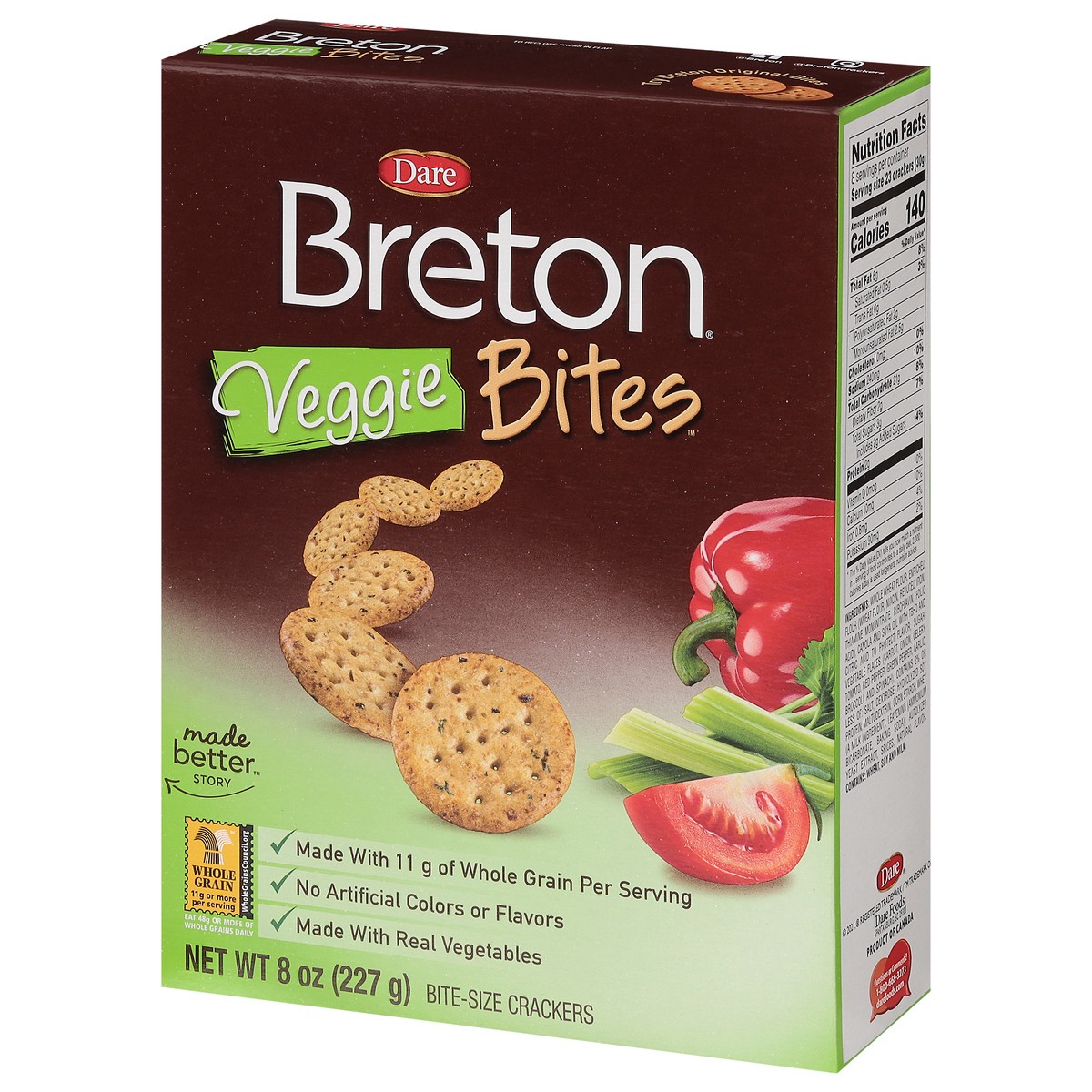 slide 8 of 9, Breton Veggie Bites 8 oz, 8 oz