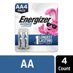 Energizer AA Ultimate Lithium Batteries 4 Each
