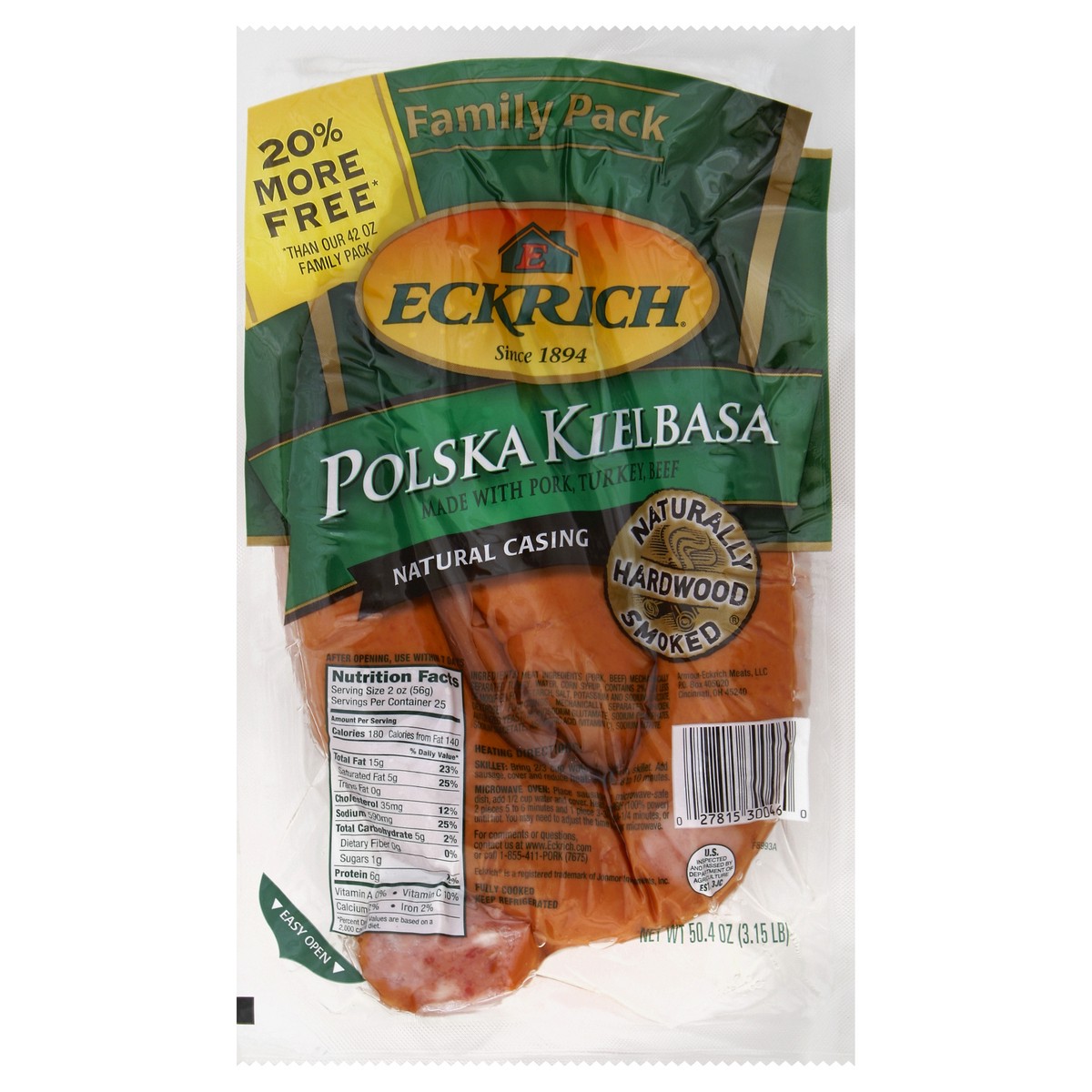 slide 6 of 6, Eckrich Polska Kielbasa 50.4 oz, 50.40 oz
