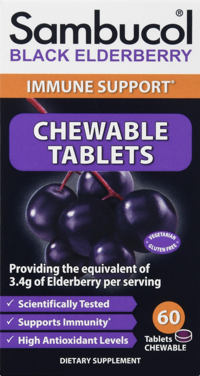 slide 7 of 9, Sambucol Chewable Tablets Black Elderberry 60 ea, 60 ct