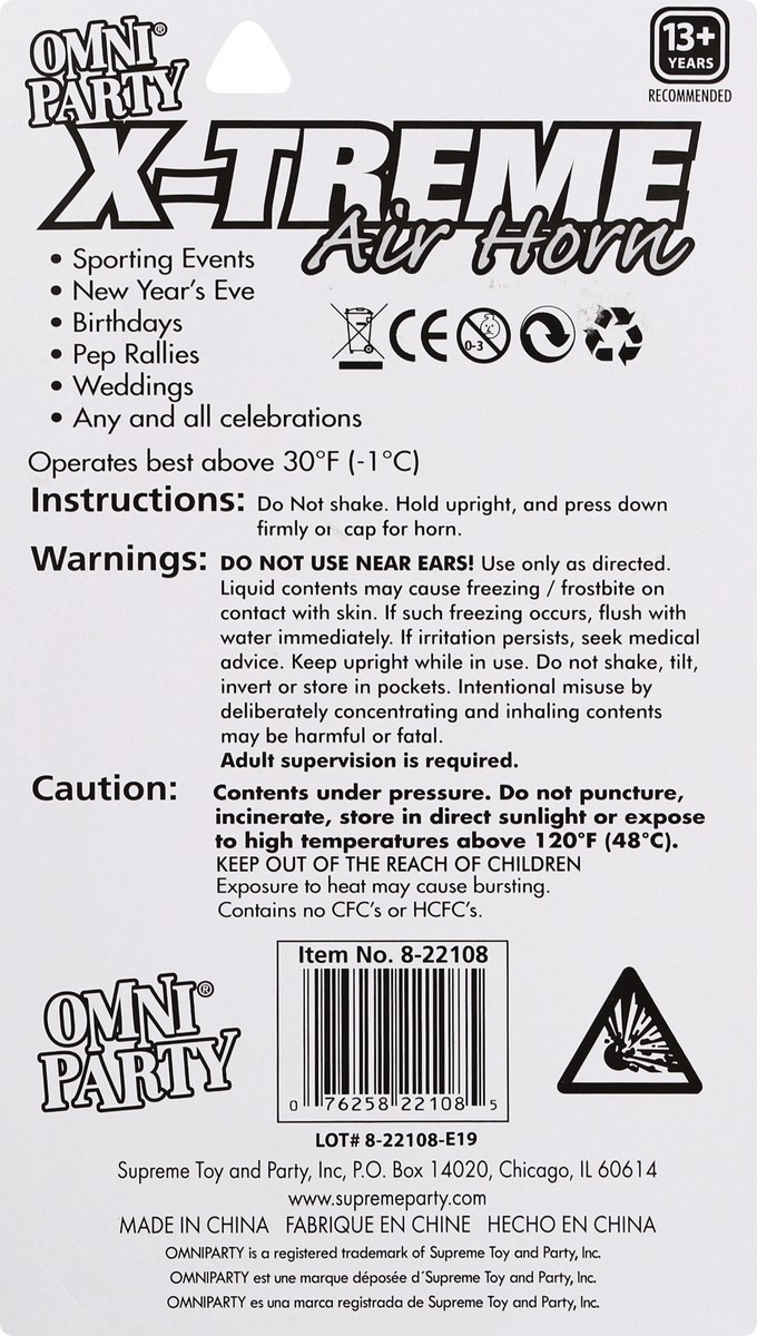 slide 4 of 9, Xtreme Air Horn 1.3 oz, 1.3 oz