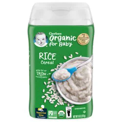 Gerber 1st Foods Organic for Baby Rice Cereal, 8 oz Canister