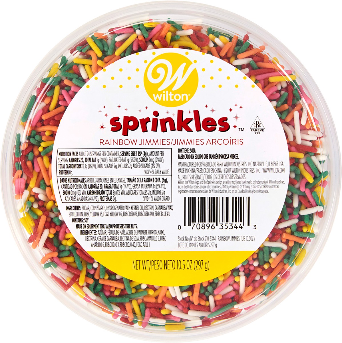 slide 2 of 2, Wilton Rainbow Sprinkles Jimmies, 10.5 oz