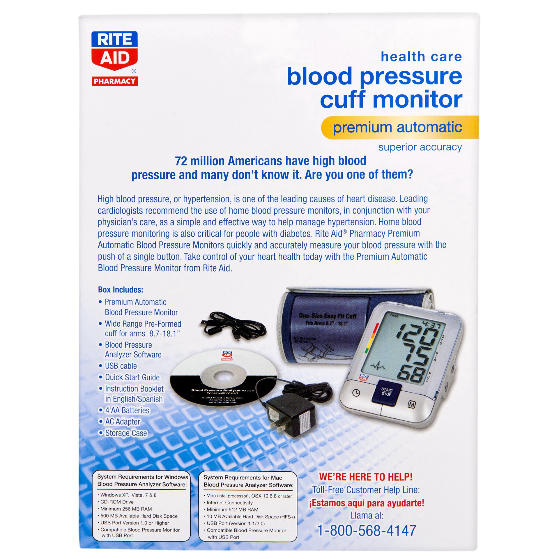 slide 2 of 5, Rite Aid Ra Auto Bp Monitor Premium, 1 ct