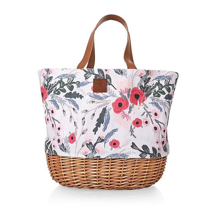 slide 3 of 7, Picnic Time Promenade Picnic Basket - Floral Pink, 1 ct