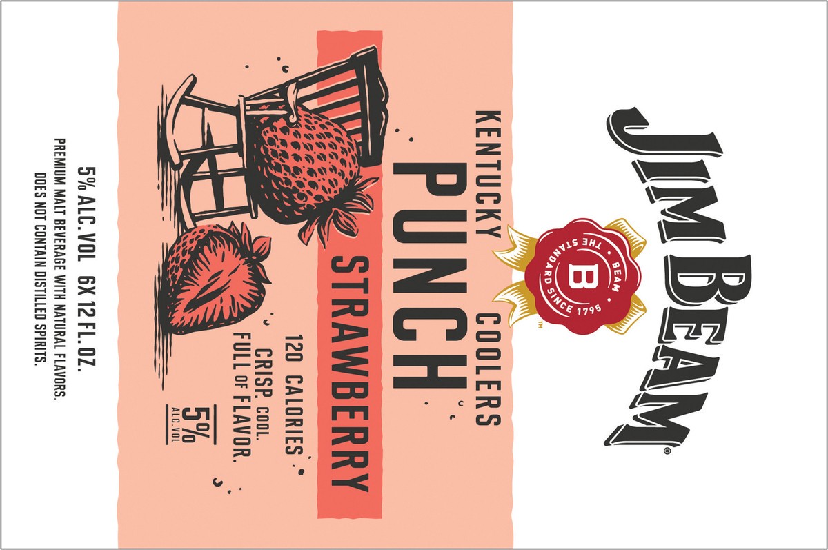 slide 2 of 7, Jim Beam Kentucky Coolers Strawberry Punch (12 fl. oz. Can, 6pk.), 6 ct