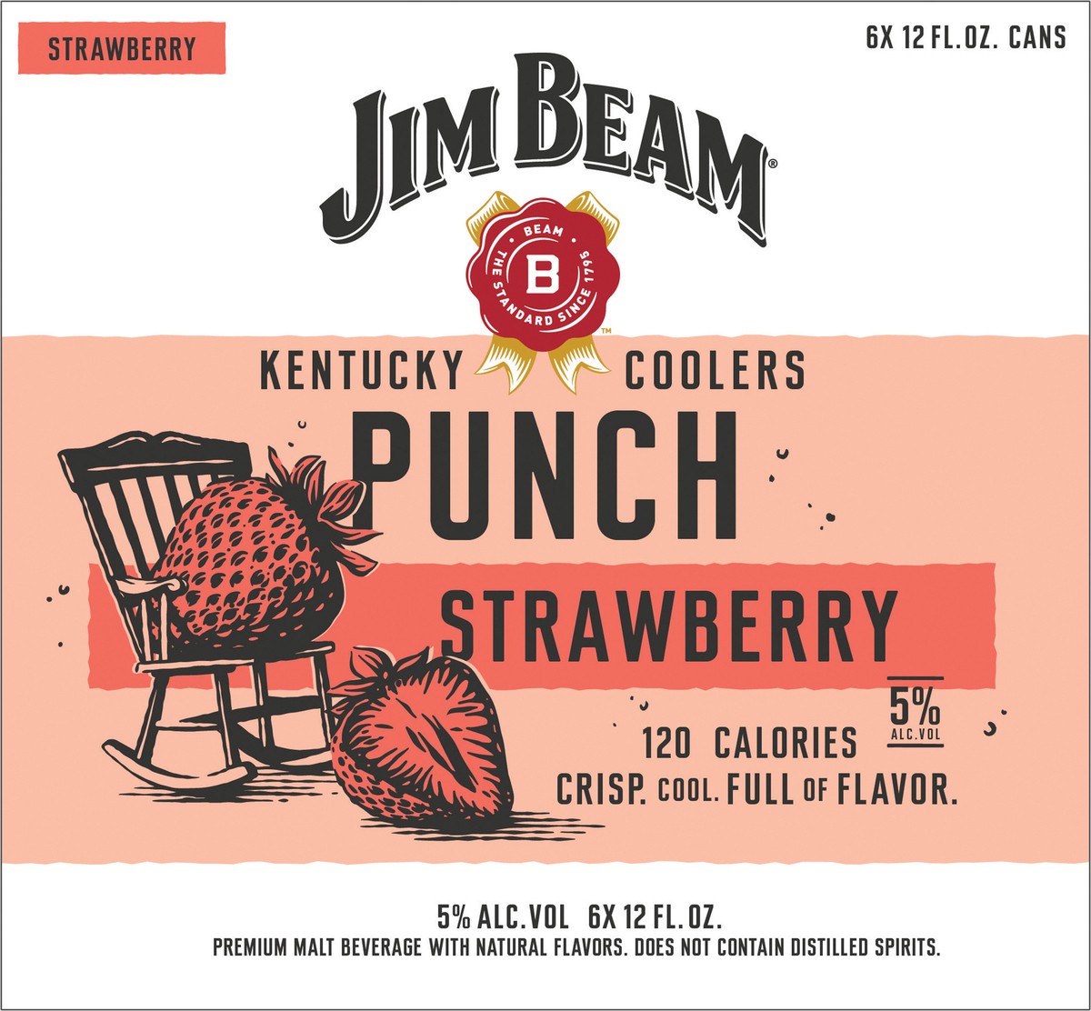 slide 6 of 7, Jim Beam Kentucky Coolers Strawberry Punch (12 fl. oz. Can, 6pk.), 6 ct