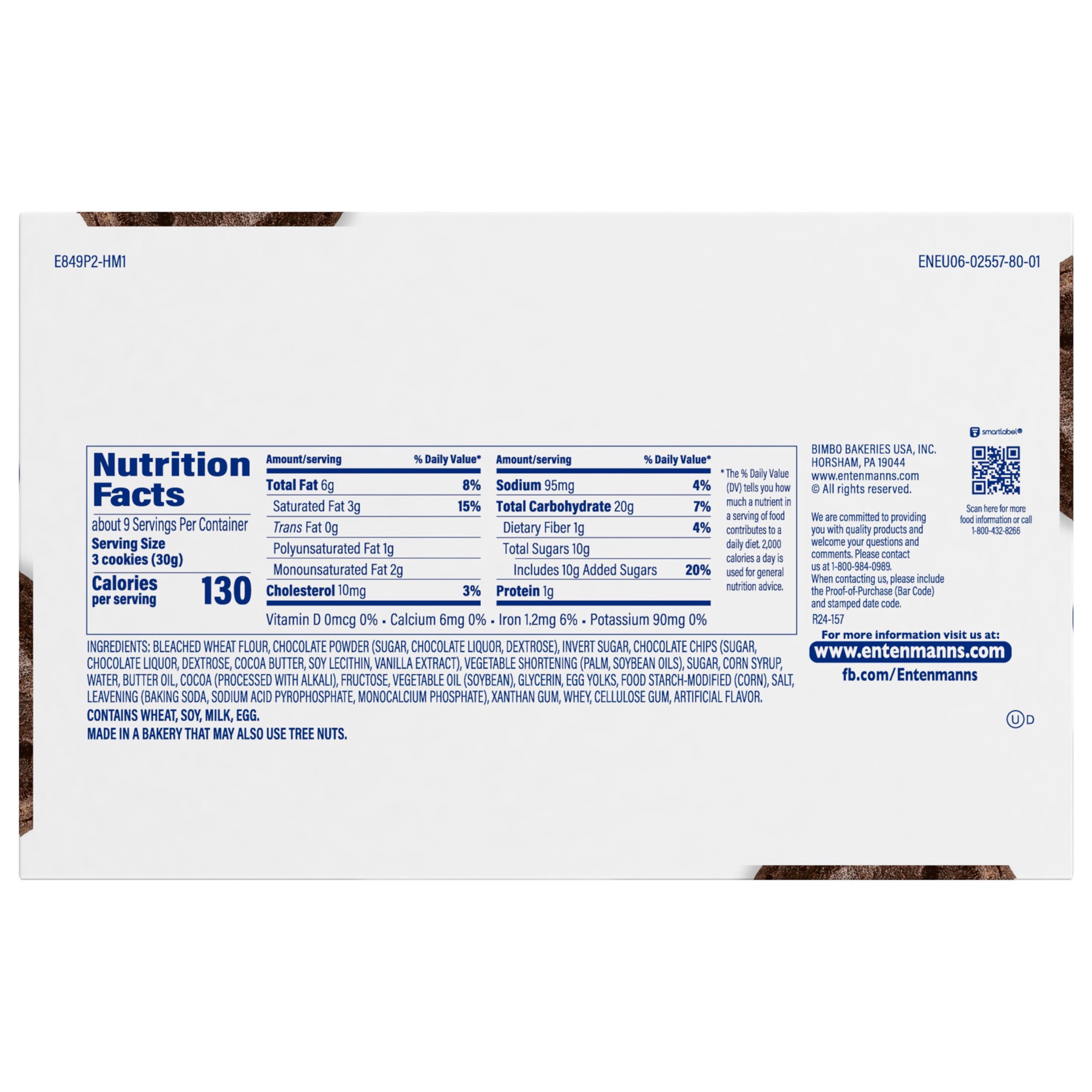 slide 6 of 7, Entenmanns Dble Choc Chip Cookies, 10 oz