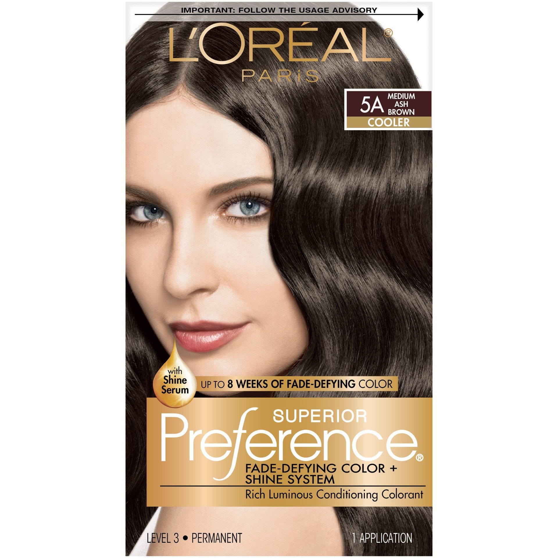 slide 1 of 1, L'Oréal Superior Preference Fade Defying Color + Shine System - 5A Medium Ash Brown, 1 ct