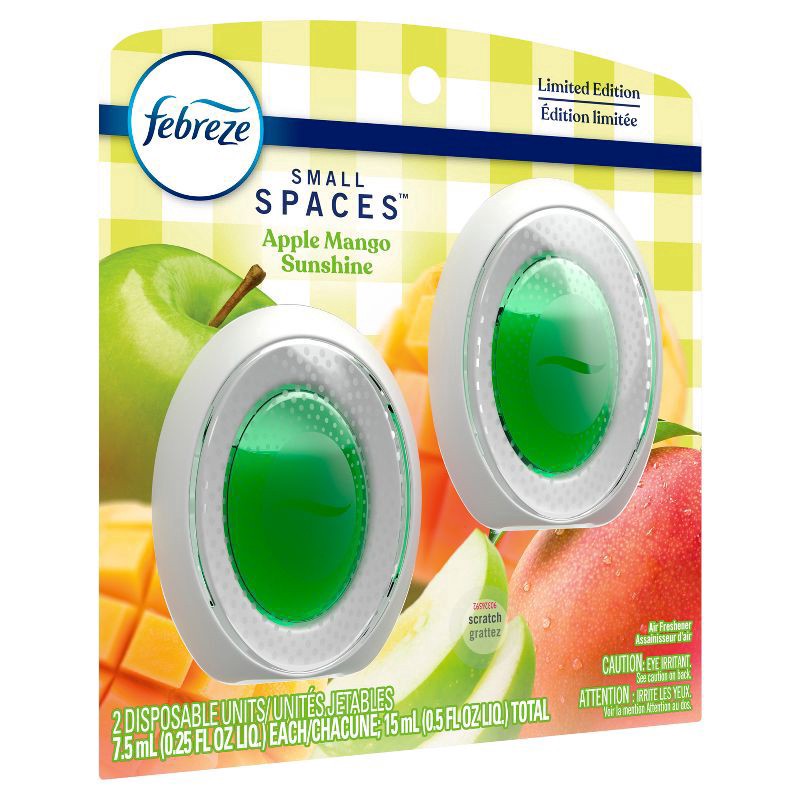 slide 7 of 10, Febreze Bathroom Air Freshener - Apple Mango and Sunshine - 8.8 fl oz/2ct, 2 ct; 8.8 fl oz