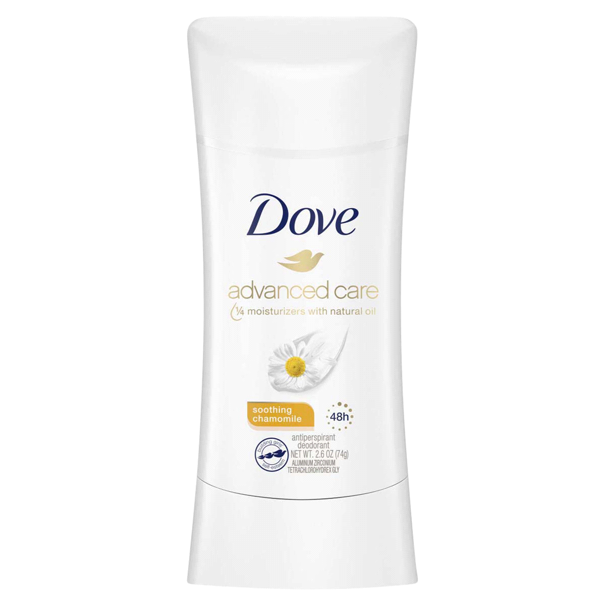 slide 1 of 6, Dove Advanced Care Soothing Chamomile Anti-Perspirant, 2.6 oz