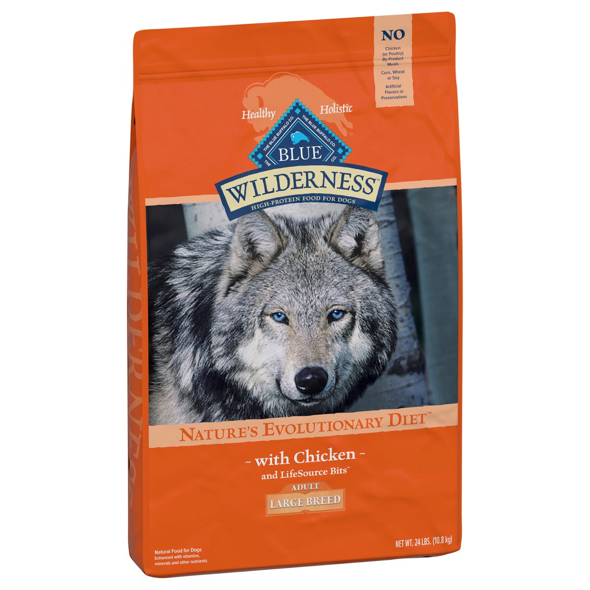 slide 2 of 13, Blue Buffalo Wilderness High Protein, Natural Adult Large Breed Dry Dog Food, Chicken 24-lb, 24 lb