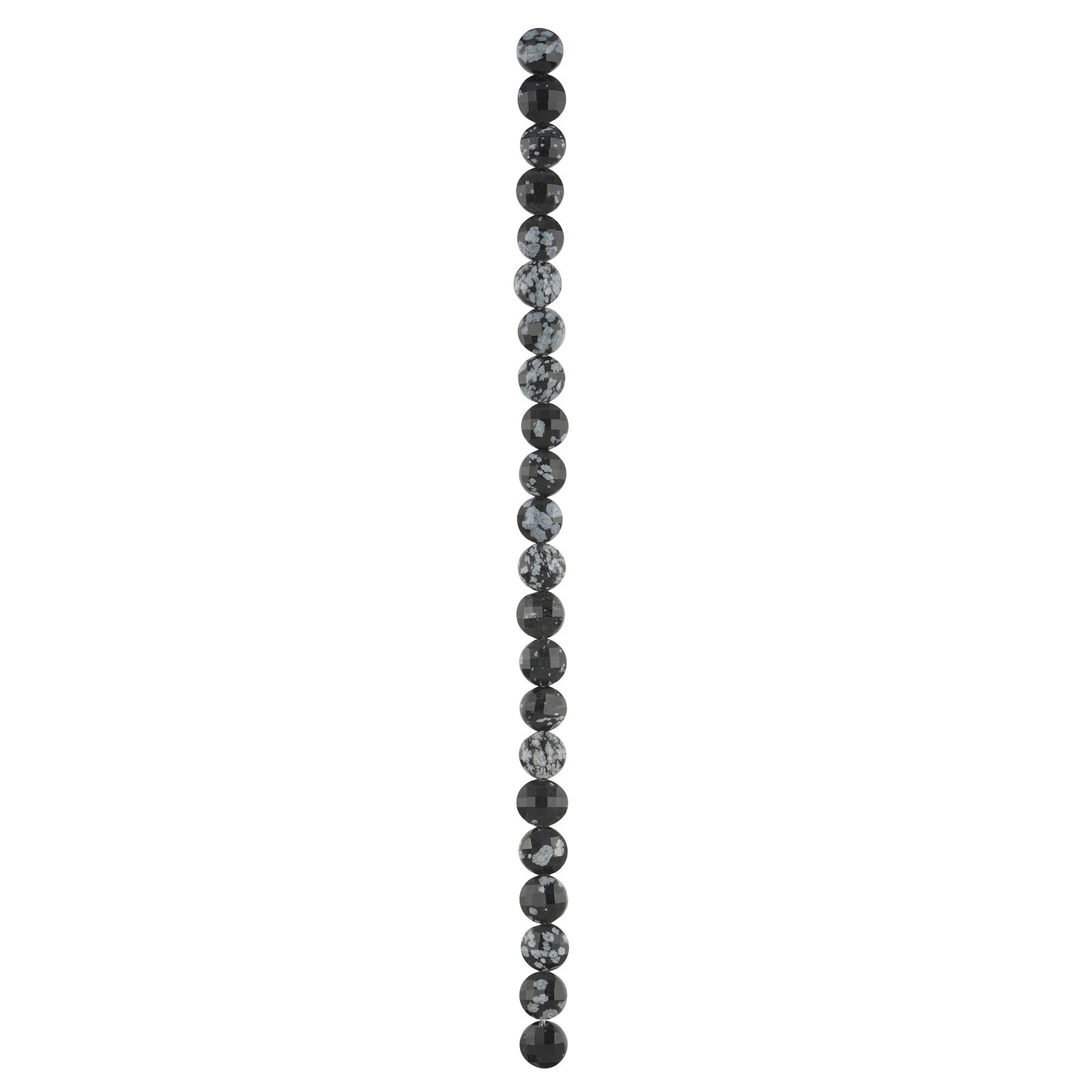 slide 2 of 3, Black Snowflake Jasper Faceted Coin Beads, 8mm By Bead Landing, 8mm