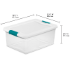 slide 13 of 17, Sterilite Latching Storage Box - Clear/White, 15 qt