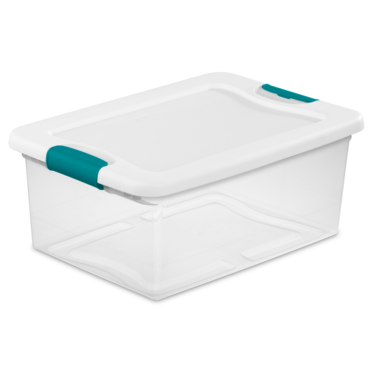 slide 1 of 17, Sterilite Latching Storage Box - Clear/White, 15 qt