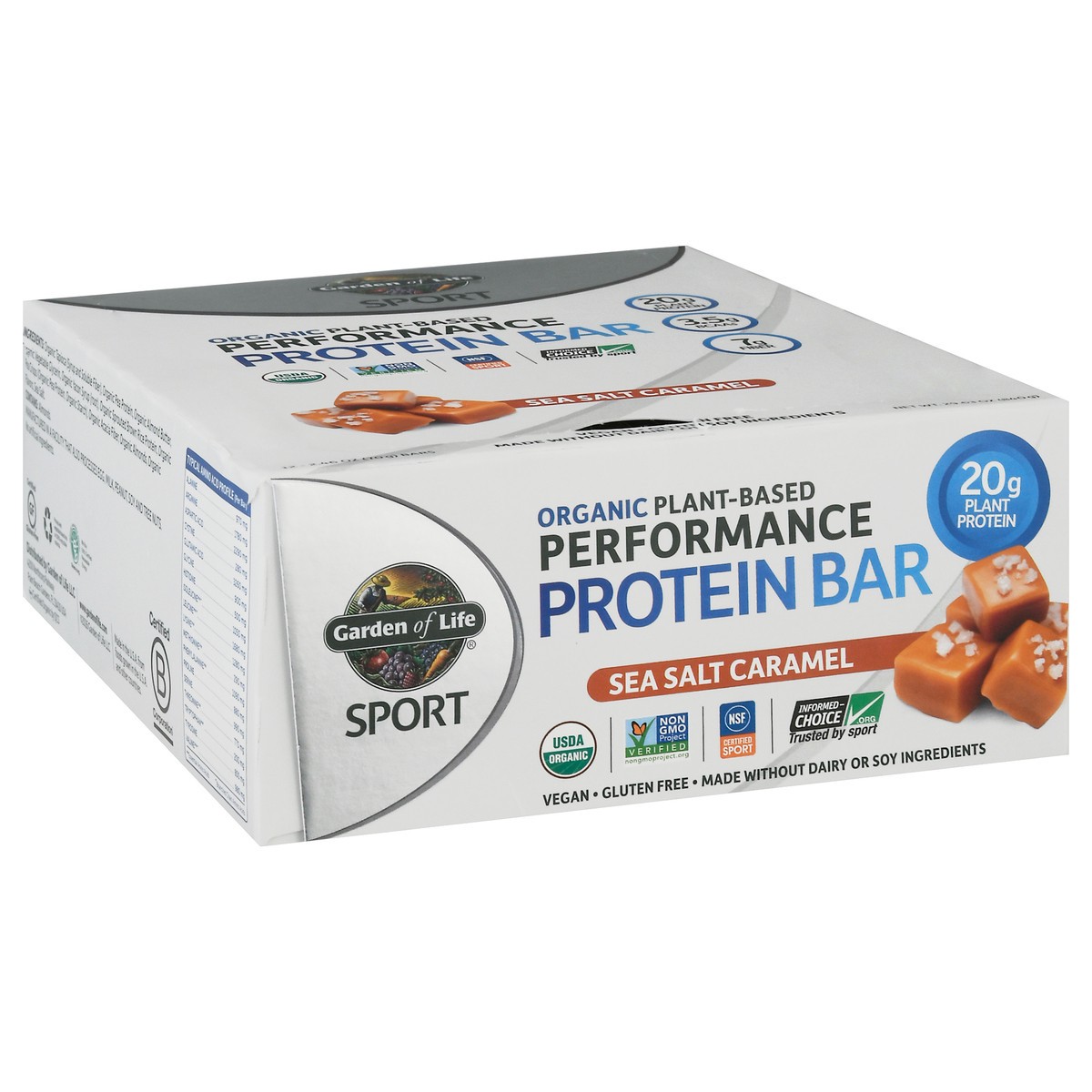 slide 7 of 11, Garden of Life Sport Organic Plant-Based 12 Pack Performance Sea Salt Caramel Protein Bar 12 ea, 12 ct