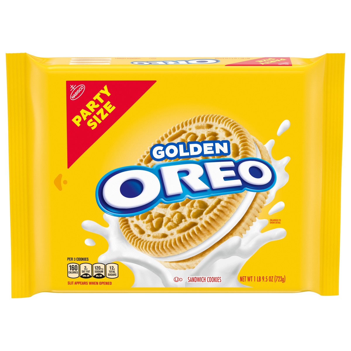 slide 1 of 9, Oreo Golden Sandwich Cookies Party Size 25.5 oz, 25.5 oz