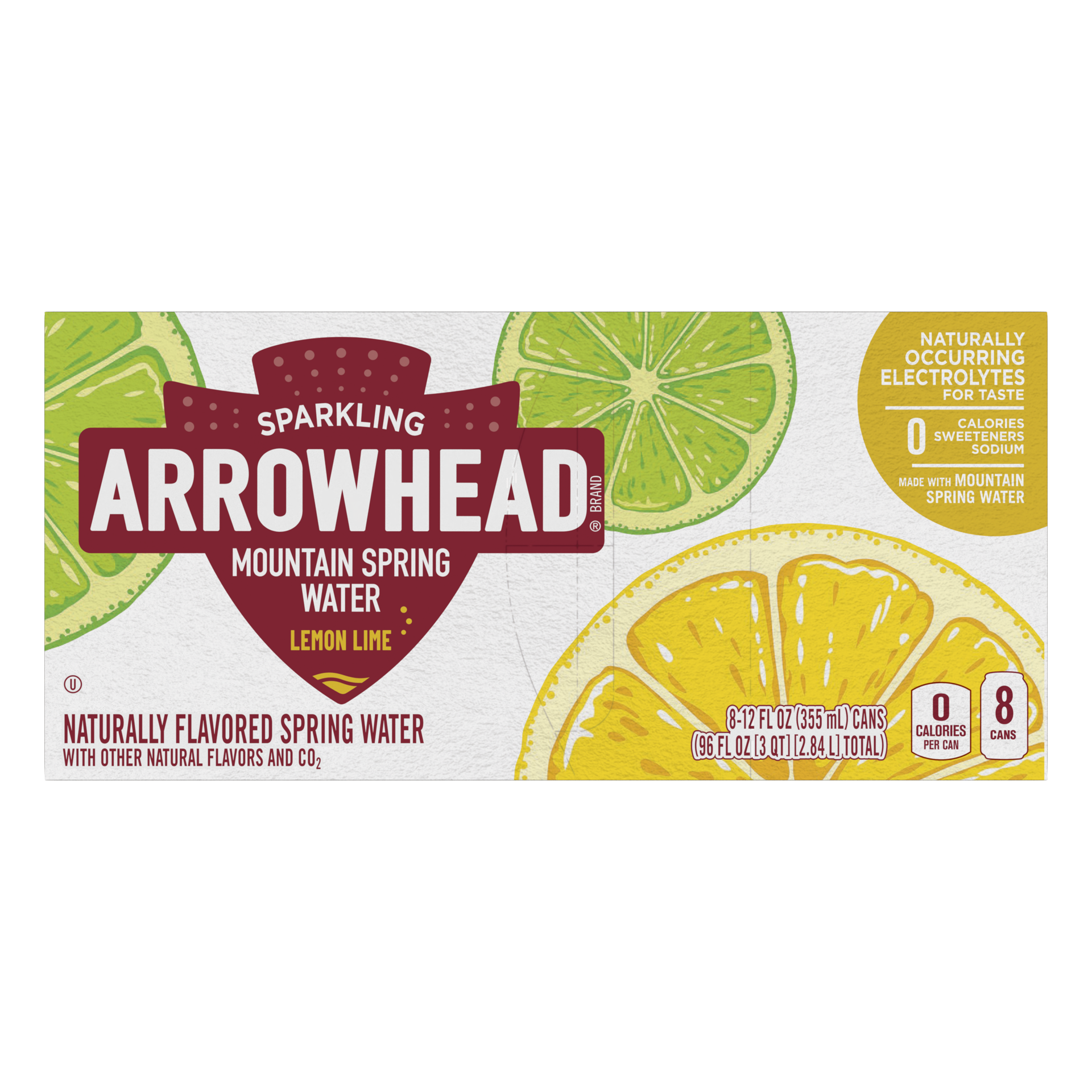 slide 2 of 5, Arrowhead Sparkling Water, Lemon Lime- 12 oz, 12 oz