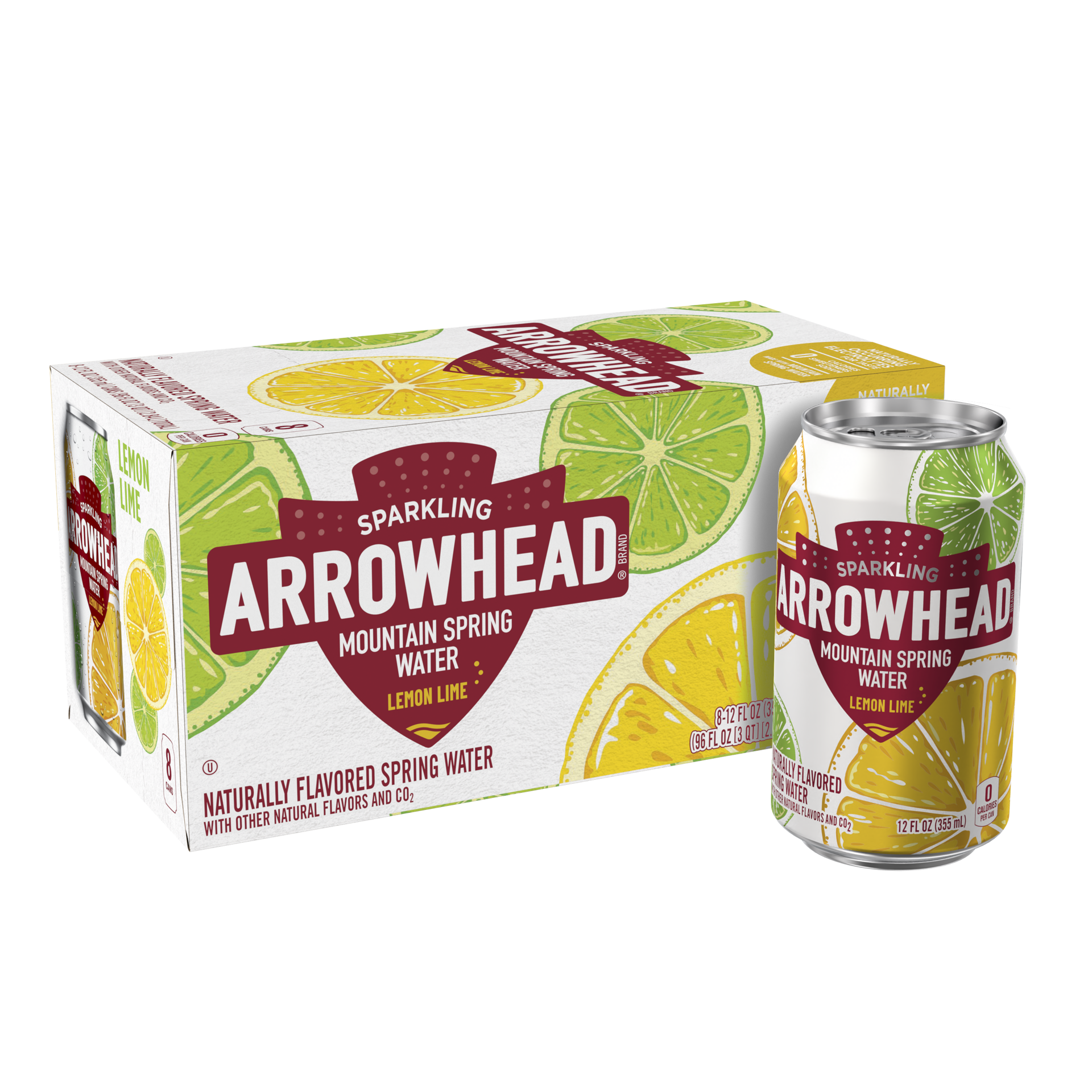 slide 5 of 5, Arrowhead Sparkling Water, Lemon Lime- 12 oz, 12 oz