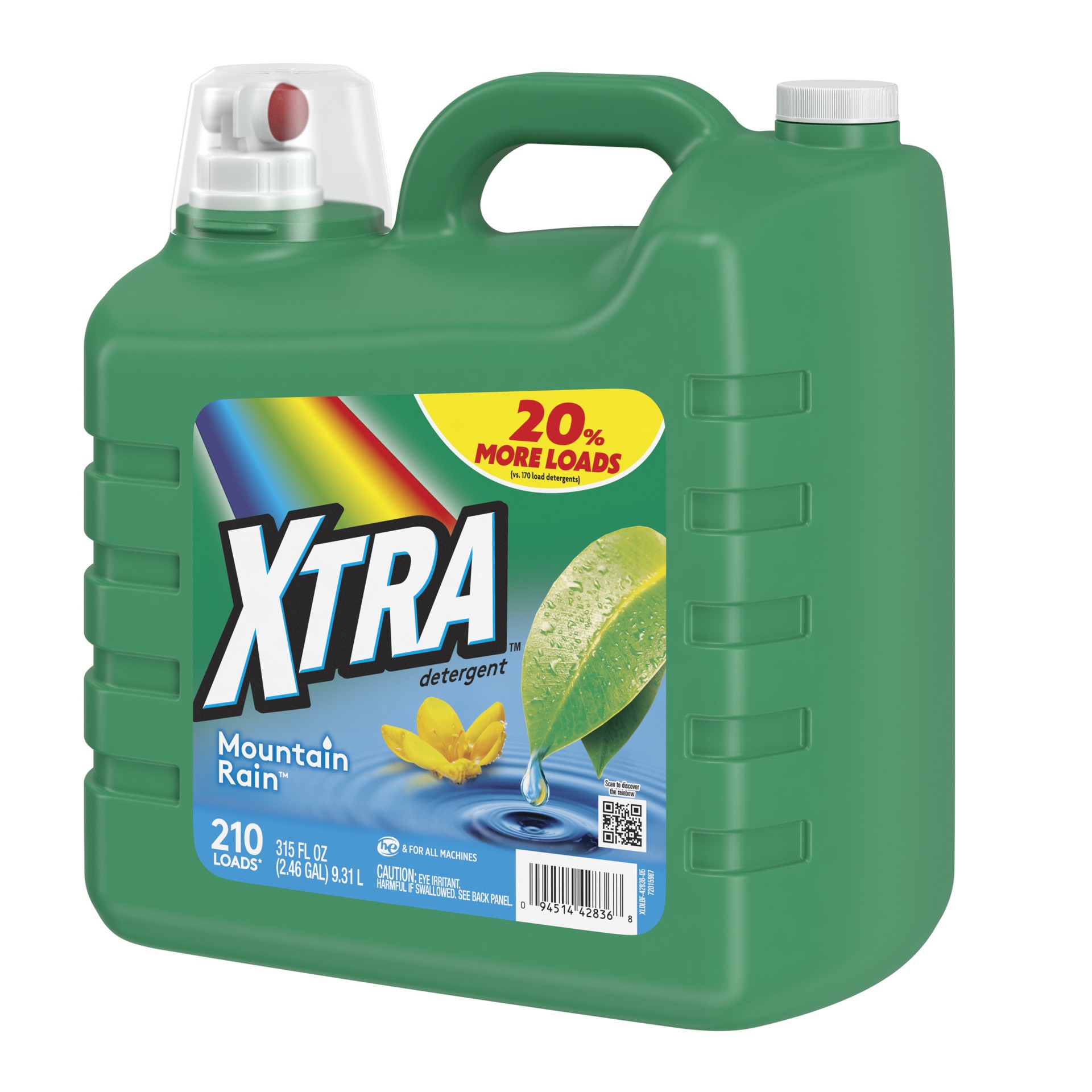slide 3 of 8, Xtra Liquid Laundry Detergent, Mountain Rain, 315oz, 315 fl oz