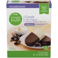 slide 1 of 1, Simple Truth Greek Half-Dipped Vanilla Frozen Yogurt Bars, 4 ct; 3 fl oz