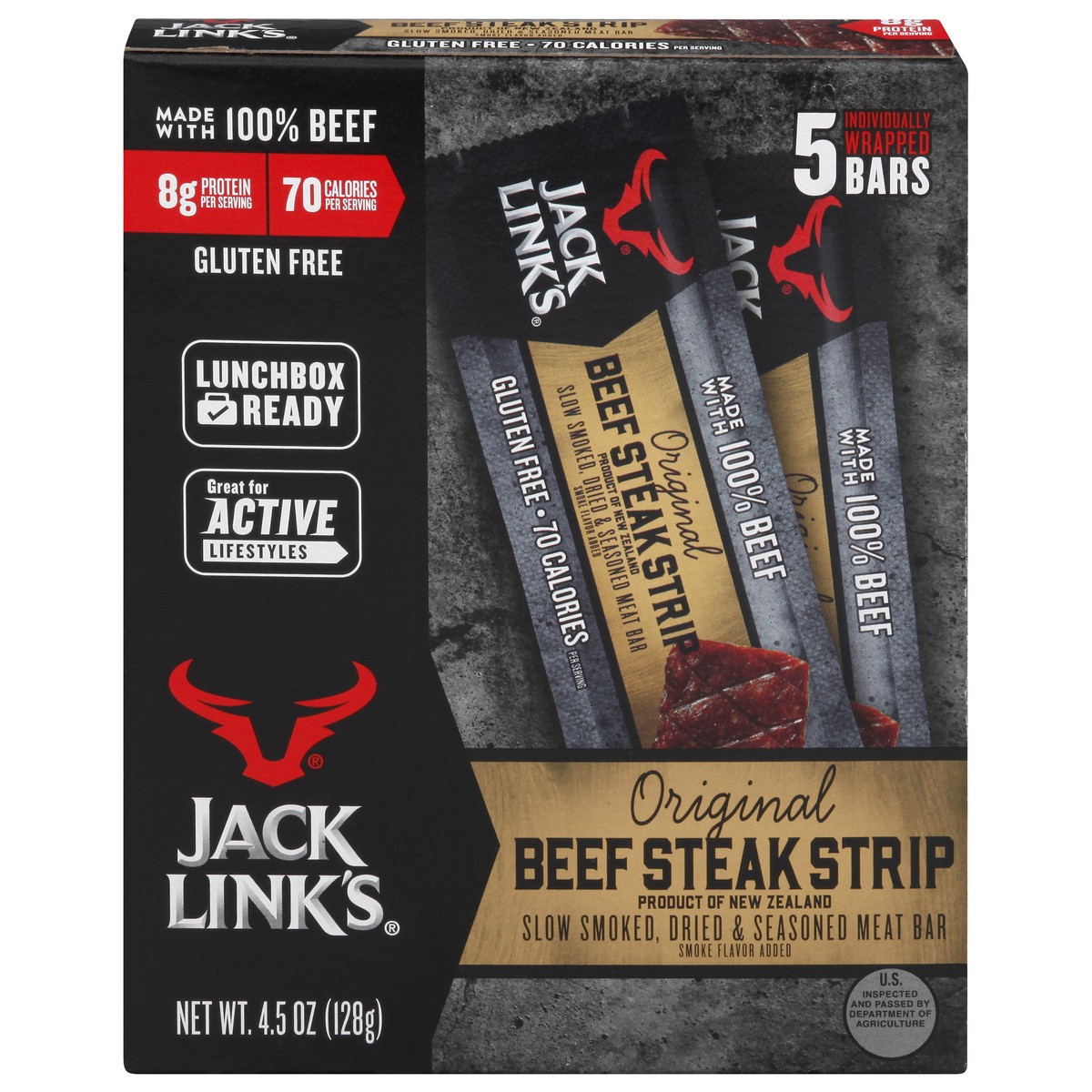 slide 1 of 11, Jack Link's Original Beef Strips, 5 ct; 0.9 oz