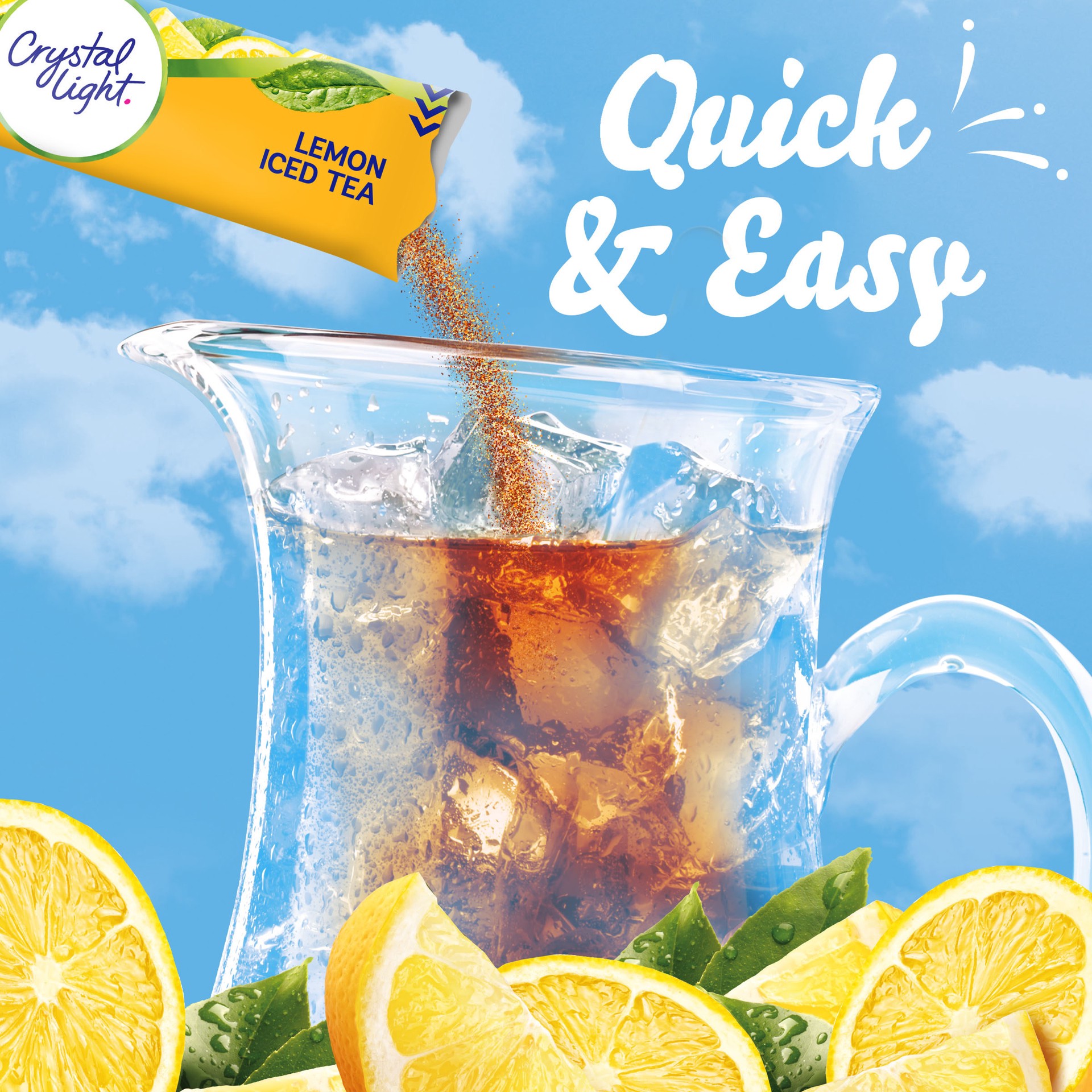 slide 5 of 5, Crystal Light Lemon Iced Tea Naturally Flavored Powdered Drink Mix, 4 ct Pitcher Packets, 4 ct