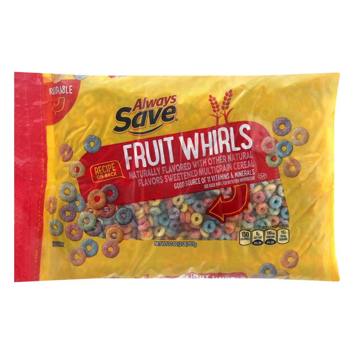 slide 1 of 1, Always Save Cereal, Fruit Whirls, 32 oz