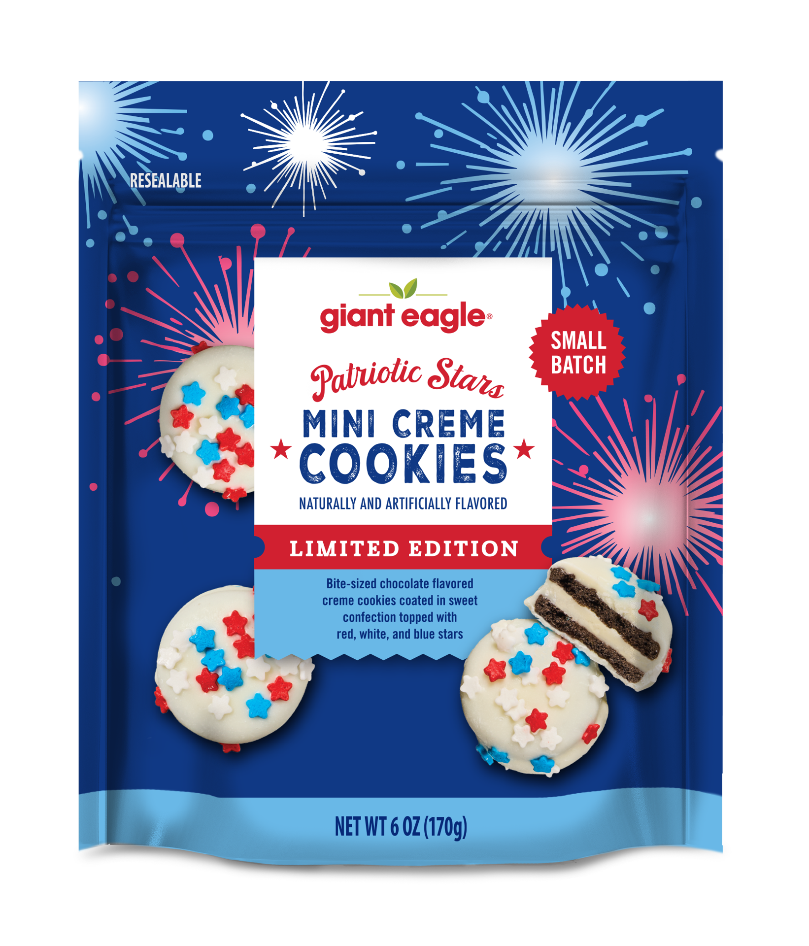 slide 1 of 1, Giant Eagle Patr Star Mini Creme Cookies, 6 oz