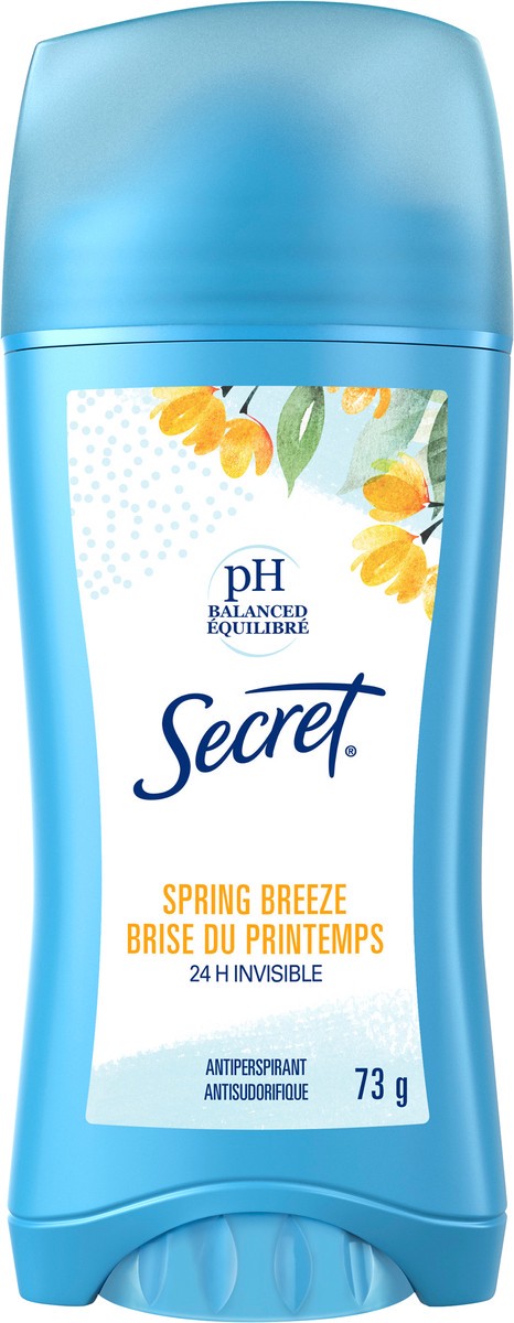 slide 3 of 3, Secret Invisible Solid Antiperspirant and Deodorant, Spring Breeze, 2.6 oz, 73 g
