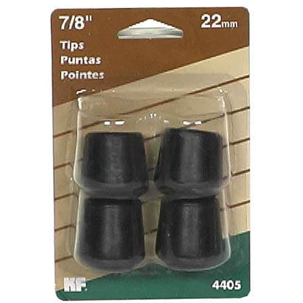 slide 1 of 1, Waxman Soft Touch Rubber Chair Tips - Black, 4 ct