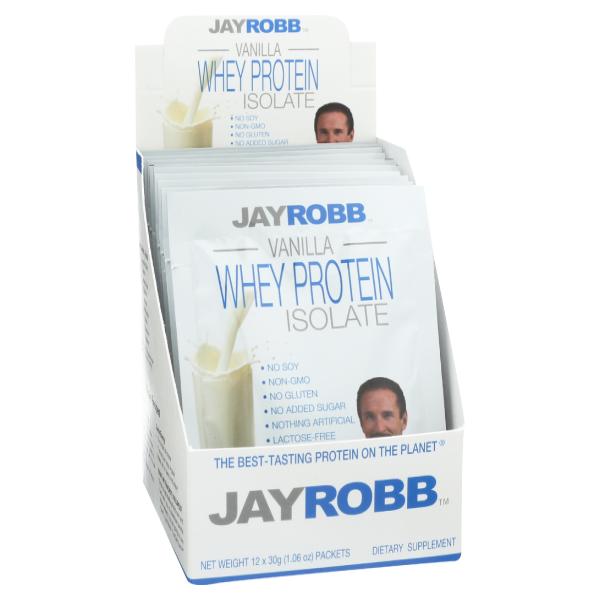 slide 1 of 1, Jay Robb Whey Protein Vanilla, 12 ct; 1.06 oz