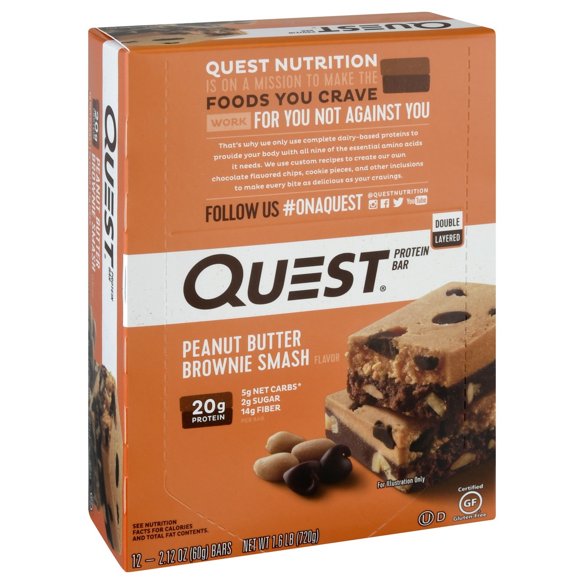 slide 3 of 12, Quest Peanut Butter Brownie Smash Flavor Protein Bar 12 ea, 12 ct