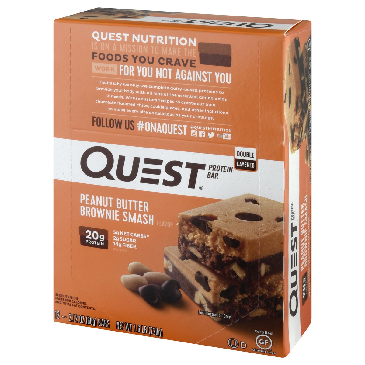 slide 4 of 12, Quest Peanut Butter Brownie Smash Flavor Protein Bar 12 ea, 12 ct
