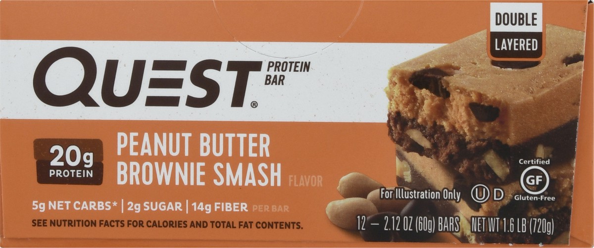 slide 9 of 12, Quest Peanut Butter Brownie Smash Flavor Protein Bar 12 ea, 12 ct