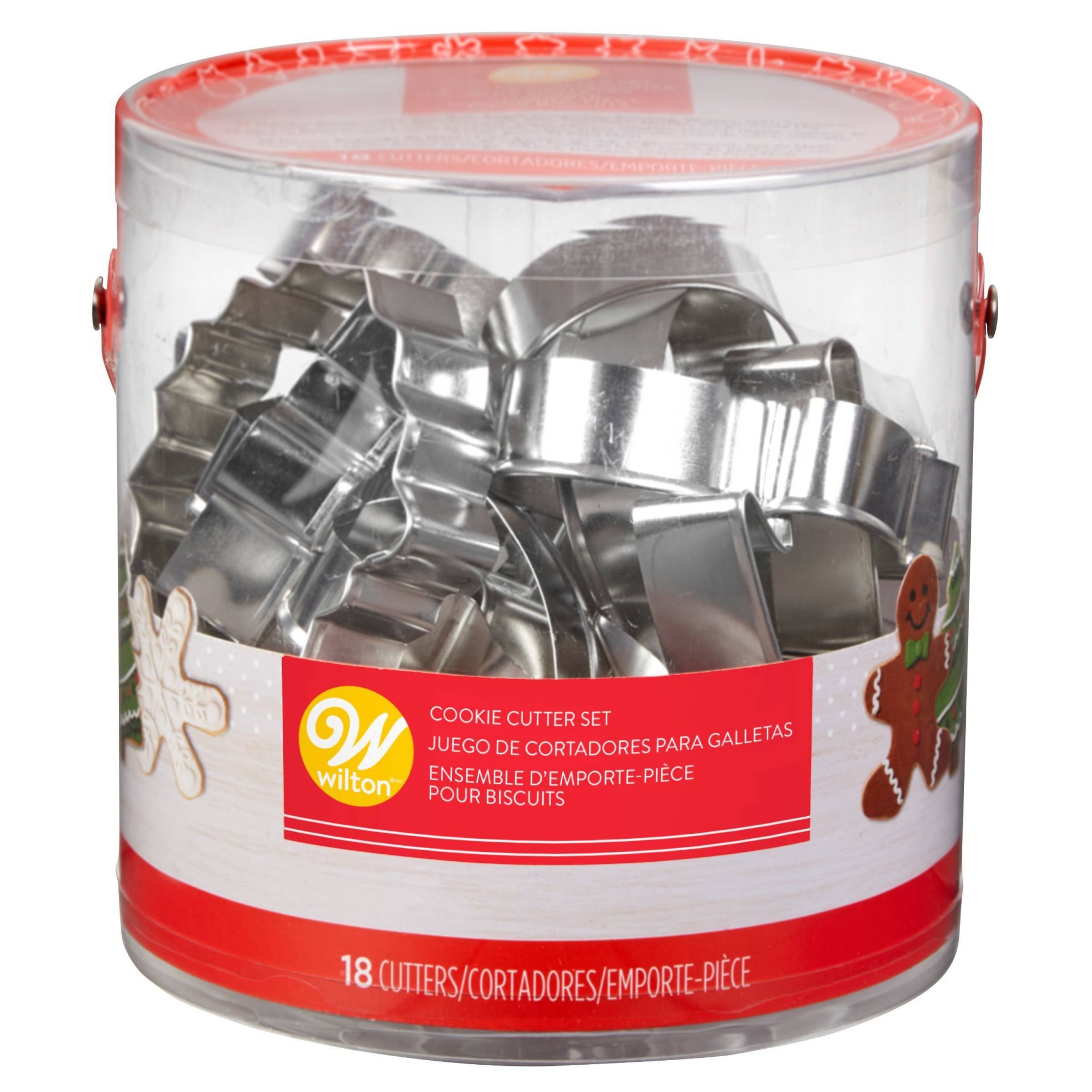 slide 1 of 5, Wilton Holiday Shapes Metal Cookie Cutter Set, 18 ct