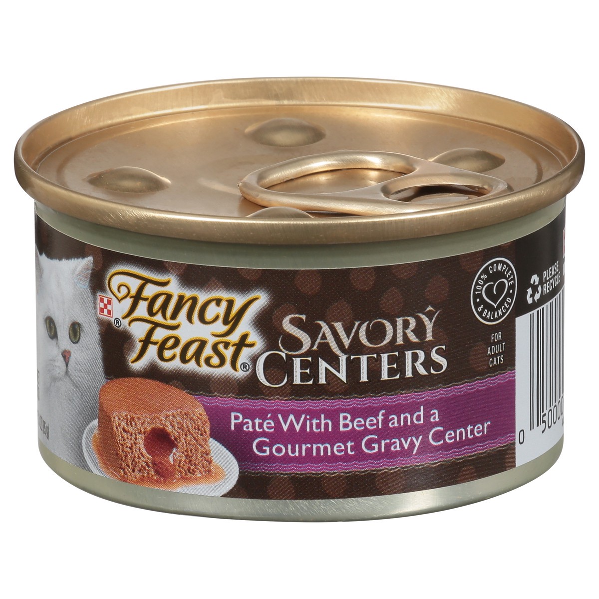 slide 5 of 15, Fancy Feast Purina Fancy Feast Savory Centers Pate Adult Wet Cat Food With Beef and a Gravy Center, 3 oz