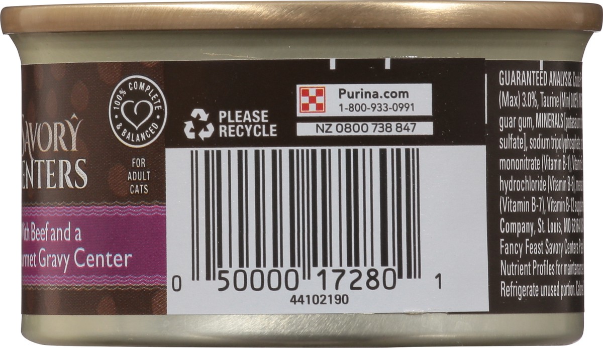 slide 9 of 15, Fancy Feast Purina Fancy Feast Savory Centers Pate Adult Wet Cat Food With Beef and a Gravy Center, 3 oz