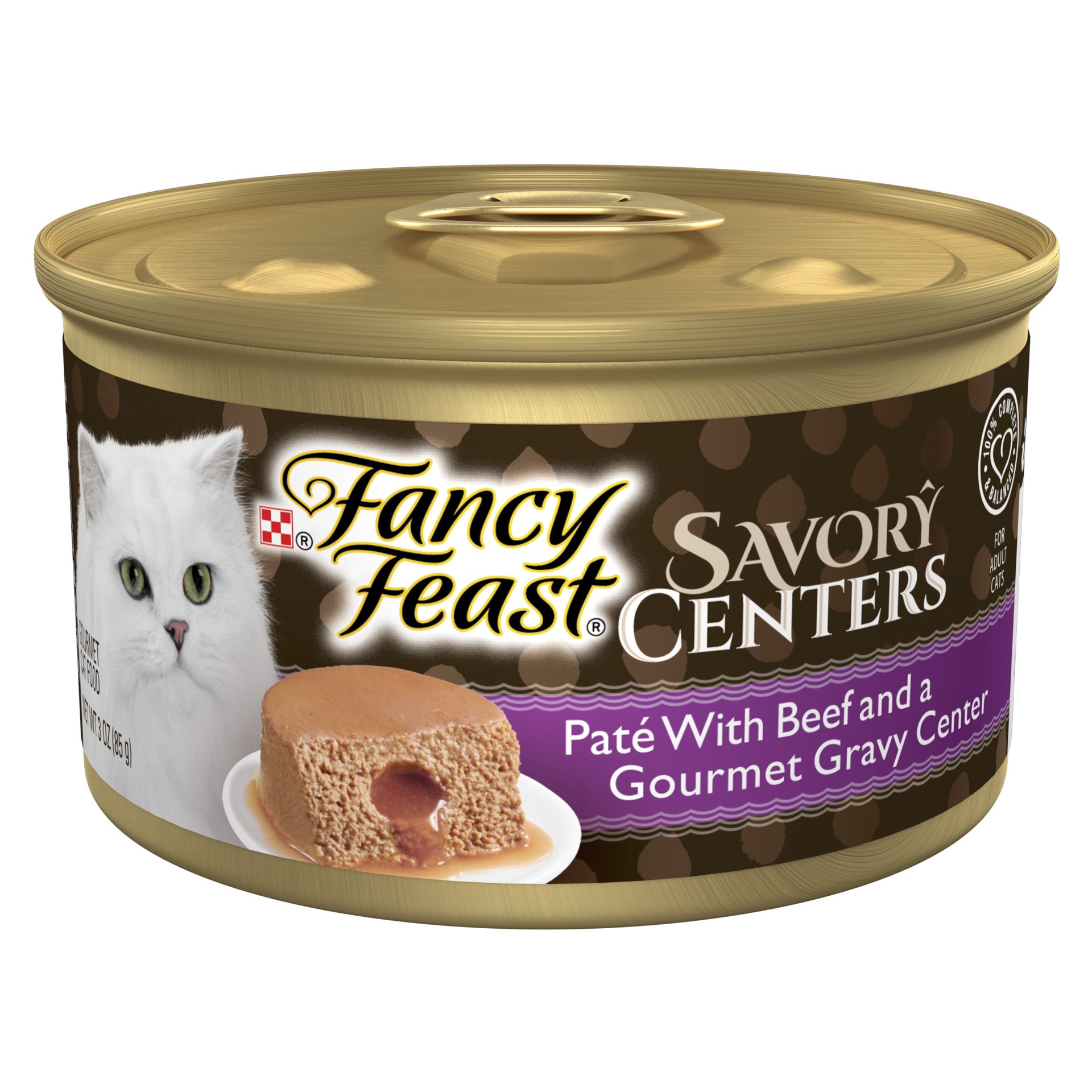 slide 1 of 15, Fancy Feast Purina Fancy Feast Savory Centers Pate Adult Wet Cat Food With Beef and a Gravy Center, 3 oz