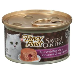 Purina Fancy Feast Savory Centers With Beef Wet Cat Food Pate with Gourmet Gravy Center