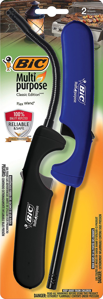 slide 3 of 3, Bic Multipurpose Classic Edition Lighter And Flex Wand Lighter, 2 ct
