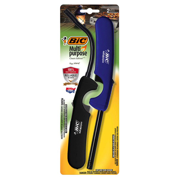 slide 1 of 1, Bic Multipurpose Classic Edition Lighter And Flex Wand Lighter, 2 ct