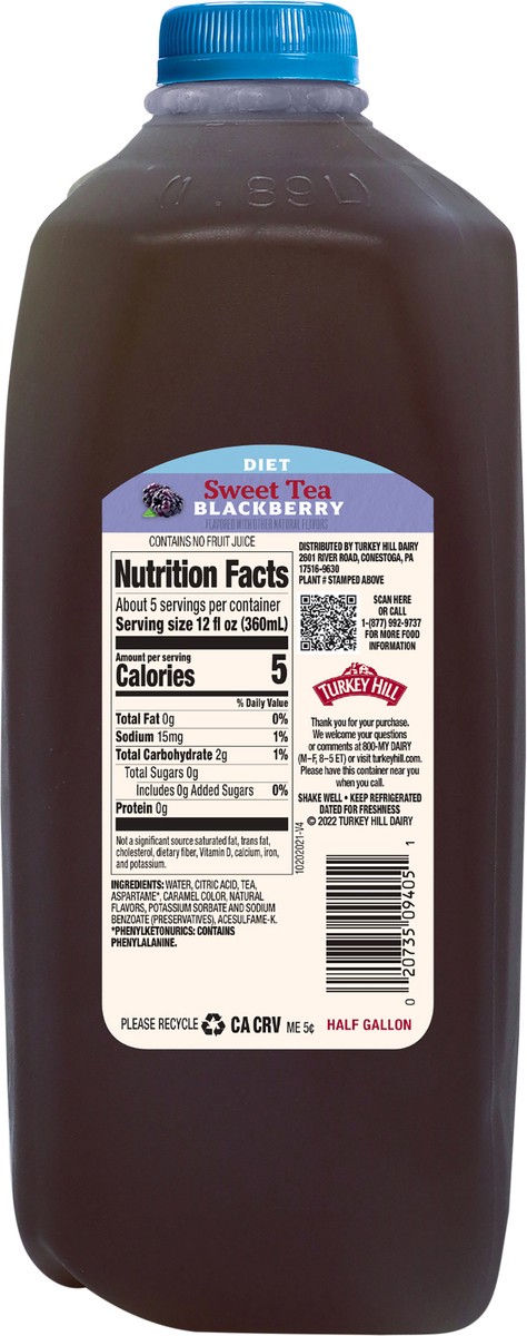 slide 2 of 3, Turkey Hill Diet Blackberry Sweet Tea - 64 fl oz, 64 fl oz