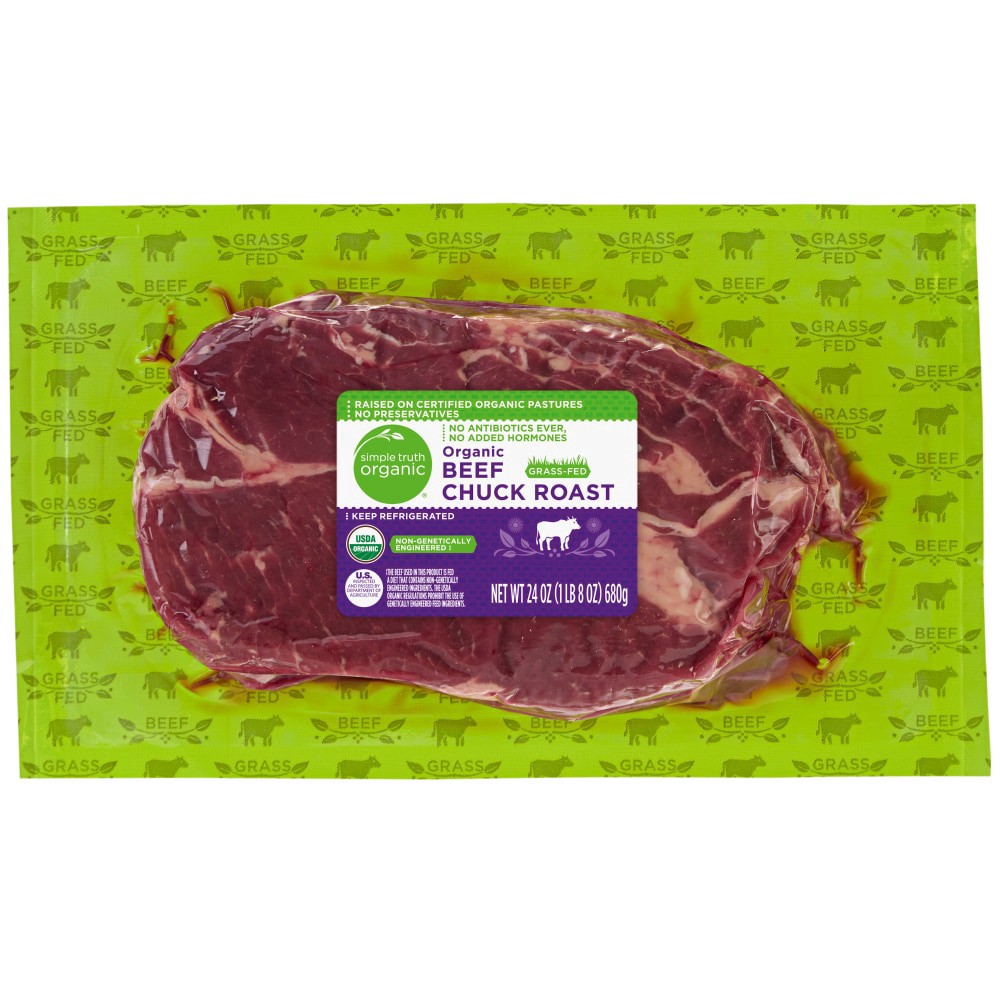 slide 1 of 1, Simple Truth Organic® Beef Chuck Roast, 24 oz