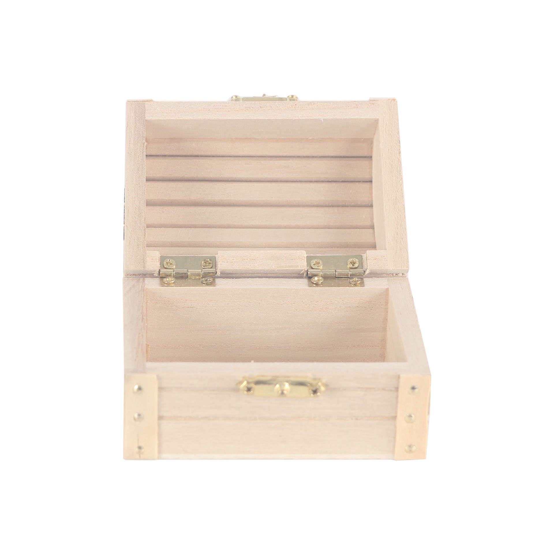 slide 3 of 3, 3.5" Wood Treasure Chest By Make Market, 2.36 in x 2.36 in x 3.54 in