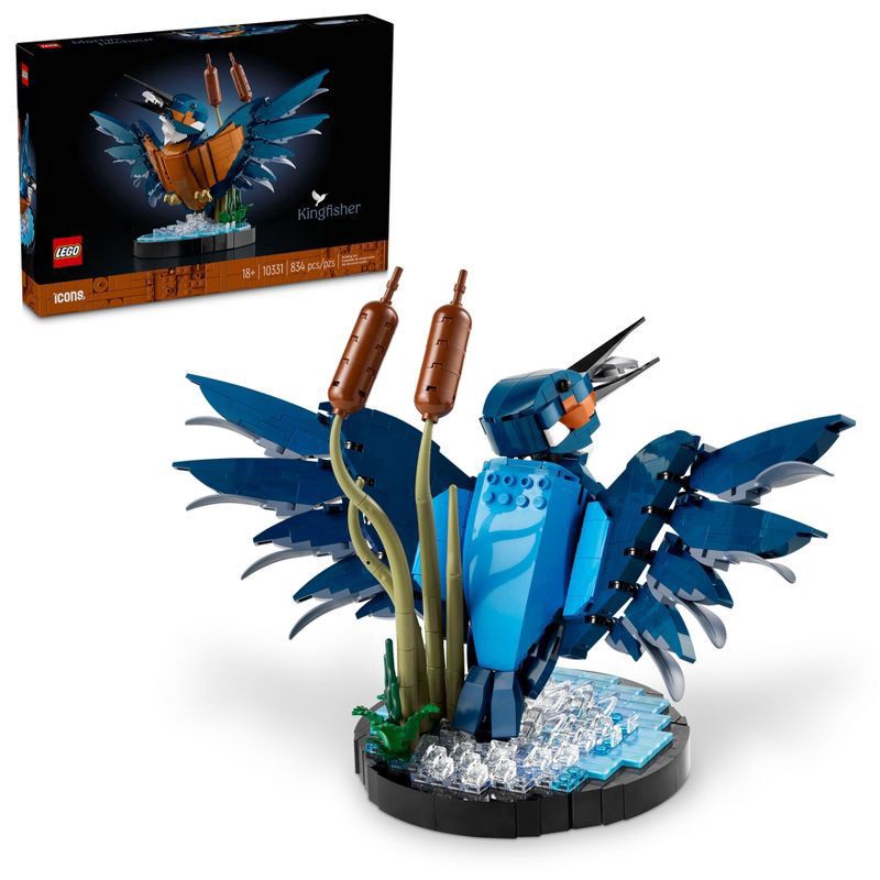 slide 1 of 6, LEGO Icons Kingfisher Bird Building Set for Build and Display 10331, 834 ct