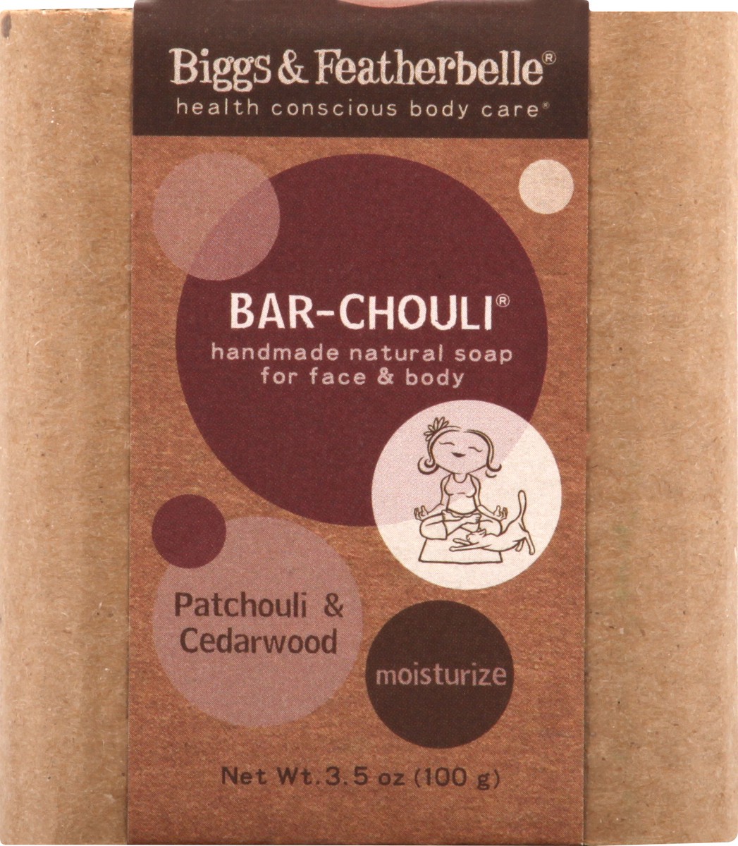 slide 11 of 12, Biggs & Featherbelle Moisturize Patchouli & Cedarwood Soap 3.5 oz, 3.5 oz